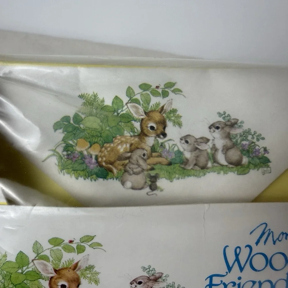 Vtg Montag Stationery Envelopes 16 Boxed 4x6 Woodsie Friendships Fawn Bunnies